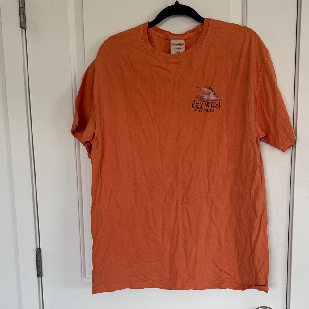 COMFORT WASH Men's Key West Florida T-Shirt Size L In Orange